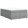vidaXL Boxspringbett mit Matratze Hellgrau 160x200 cm Stoff
