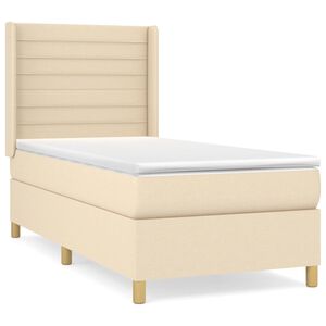 vidaXL Boxspringbett mit Matratze Creme 80x200 cm Stoff