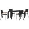 vidaXL Garten Essgruppe 5 stk. Schwarz Pulverbeschichteter Stahl