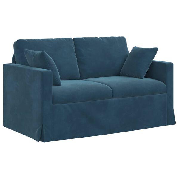 vidaXL Sofa Blau Gesamtabmessungen: 138 x 78 x 80 cm (B x T x H) Samt