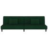 vidaXL Schlafsofa 2-Sitzer mit 2 Kissen und Fu&szlig;hocker Dunkelgr&uuml;n Samt