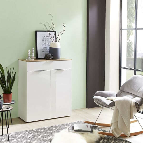 Germania Kommode GW-Cetano Wei&szlig; und Eiche-Optik