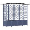 vidaXL Hochbeet mit Rankgitter und Dach Grau 204 x 40 x 138 cm PP