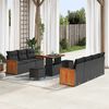 vidaXL Gartensofa-set mit Kissen 13 pcs Schwarz Poly-Rattan