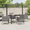 vidaXL Garten Essgruppe mit Kissen 5 pcs Grau Poly-Rattan