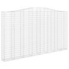 vidaXL Gabione mit Hochbogen 400x30x220/240 cm Verzinktes Eisen