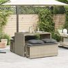 vidaXL 3-tlg. Garten-Essgruppe mit Kissen Hellgrau Poly Rattan