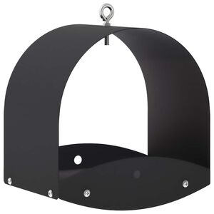 vidaXL H&auml;ngendes Vogelfutterhaus Stahl Schwarz