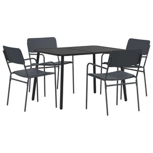vidaXL Essgruppe 5 stk. Anthrazit Stahl