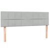 vidaXL Boxspringbett mit Matratze Hellgrau 160x210 cm Samt