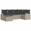 vidaXL Sofa Set mit Kissen mit Speicher 6 pcs Hellgrau Poly-Rattan