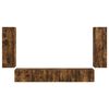 vidaXL TV-Wandregal-Set 4 pcs Ger&auml;ucherte Eiche Holzwerkstoff