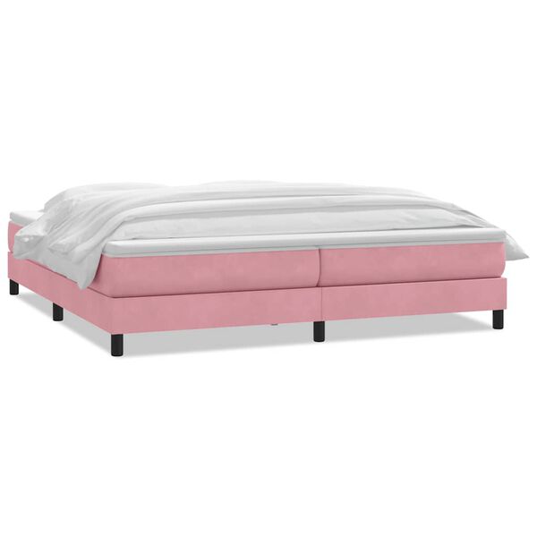 vidaXL Boxspringbett mit Matratze Rosa 200x210 cm Samt