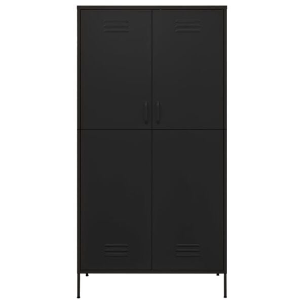 vidaXL Kleiderschrank Schwarz 90x50x180 cm Stahl