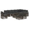vidaXL Gartensofa-set 11 stk. Grau Poly-Rattan