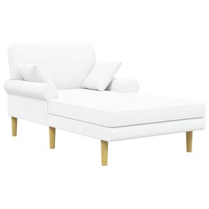 vidaXL Chaiselongue Wei&szlig; Stoff