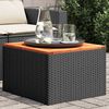 vidaXL Gartentisch Schwarz 55 x 55 x 37 cm Poly Rattan und Akazienholz