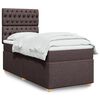 vidaXL Boxspringbett mit Matratze Dunkelbraun 100x200 cm Stoff