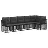 vidaXL Gartensofa-set mit Kissen 6 pcs Schwarz Poly-Rattan