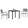 vidaXL Garten Essgruppe mit Kissen 3 pcs Grau Poly-Rattan