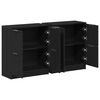vidaXL Sideboard 2 pcs Schwarz Eichen-Optik 60 x 30 x 70 cm