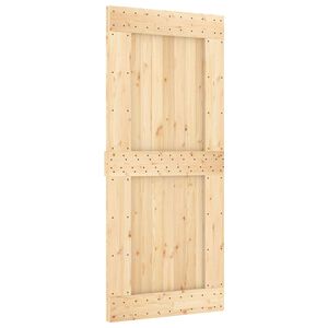 vidaXL Schiebet&uuml;r NARVIK Nat&uuml;rlich und Schwarz 90 x 210 cm (213,5 cm)