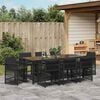 vidaXL Garten Essgruppe 9 pcs Schwarz Poly-Rattan