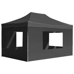 vidaXL Profi-Partyzelt Faltbar mit W&auml;nden Aluminium 4,5&times;3m Anthrazit