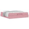 vidaXL Bettgestell mit Matratze 2 pcs Rosa Samt