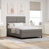 vidaXL Boxspringbett mit Matratze mit LED Taupe 160 x 200 cm Stoff
