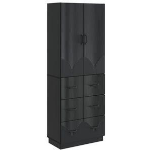 vidaXL Schrankset 2 stk. 66 x 34,5 x 87 cm Holzwerkstoff Schwarz