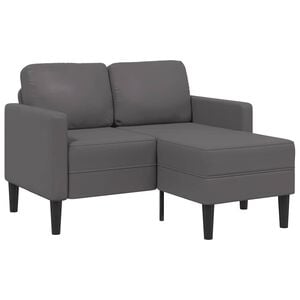 vidaXL 2-Sitzer-Sofa mit Chaiselongue L-Form Grau 125 cm Kunstleder