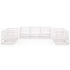 vidaXL 7-tlg. Garten-Lounge-Set Weiß Massivholz Kiefer