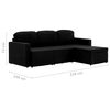 vidaXL Modulares 3-Sitzer-Schlafsofa Schwarz Stoff