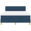 vidaXL LED Boxspringbett mit Matratze mit LED Blau 140 x 200 cm Stoff
