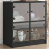 vidaXL Beistellschrank mit Glast&uuml;ren Schwarz 68x37x75,5 cm