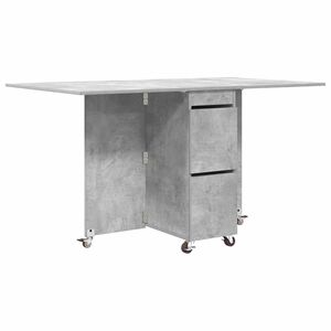 vidaXL Esstisch 140 x 80 x 77 cm Holzwerkstoff Betongrau Rechtwinklig