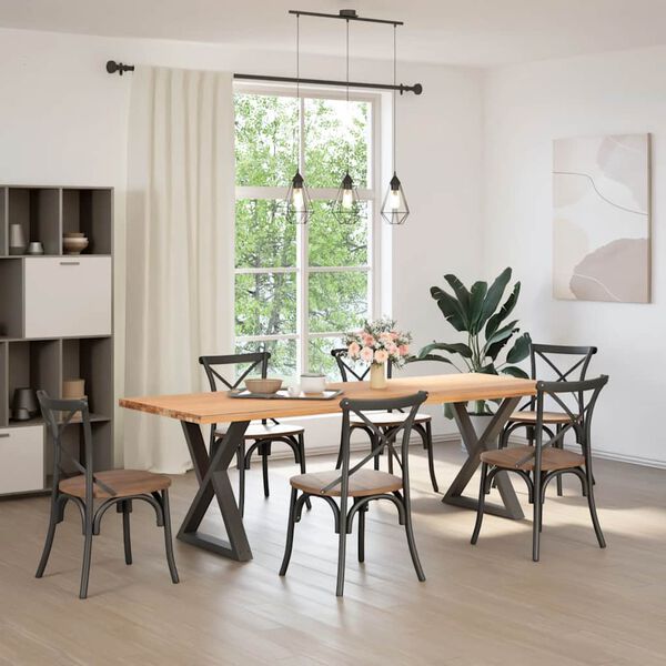 vidaXL Esstisch Beine 2 Stück Anthrazit 80x(72-73,3) cm Stahl