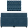 vidaXL Boxspringbett mit Matratze Dunkelblau 120x200 cm Samt