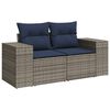 vidaXL 11-teiliges Gartensofa-Set mit Kissen, grau, Polyrattan