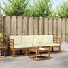 vidaXL Outdoor-Sofagarnitur 5 pcs Natur und Creme Massivholz Akazie