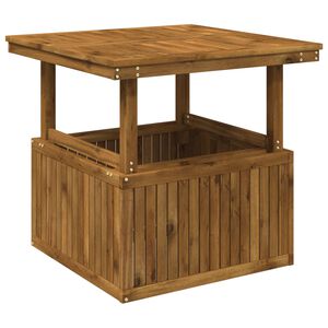 vidaXL Gartenkaffee Tisch aus massivem Akazienholz h&ouml;henverstellbar