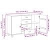 vidaXL Sideboard ASKIM 133,5 x 40 x 79 cm Massivholz Kiefer