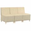 vidaXL Modulares Armfreies Sofa 3 stk. Creme Stoff