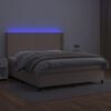 vidaXL Boxspringbett mit Matratze & LED Cappuccino-Braun 180x200cm