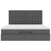 vidaXL Ottoman-Bett mit Matratze & LEDs Dunkelgrau 180x200 cm Stoff