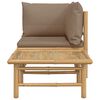 vidaXL 2-tlg. Garten-Lounge-Set mit Taupe Kissen Bambus