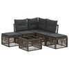 vidaXL Gartensofa-set 6 stk. Grau Poly-Rattan