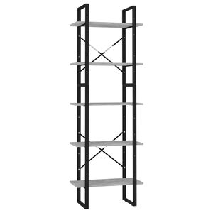 vidaXL B&uuml;cherregal 5 F&auml;cher Betongrau 60x30x175 cm Holzwerkstoff