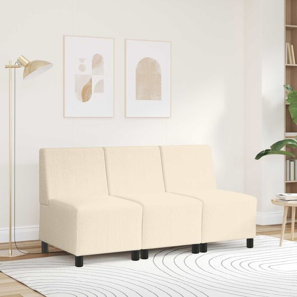 vidaXL | Modulares Armfreies Sofa | Creme 55 x 74 x 82 cm Cordstoff